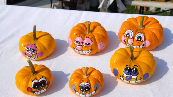 If you don't want to get the tools out, you can have fun drawing and painting on the pumpkins
