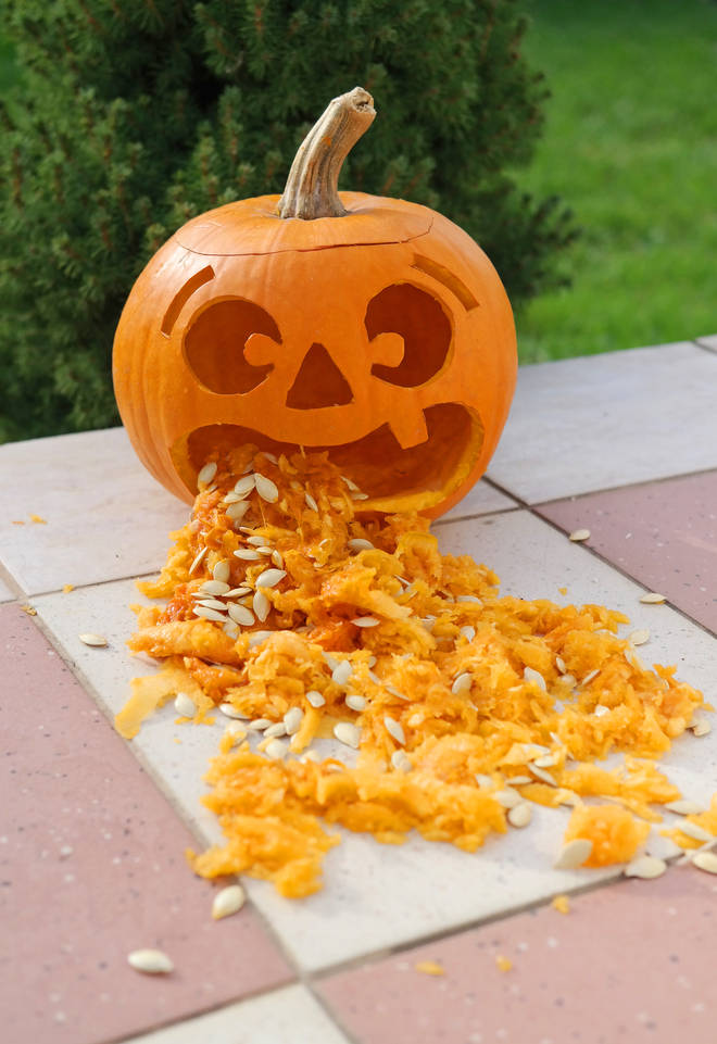 The throwing-up pumpkin is easy to create and really effective