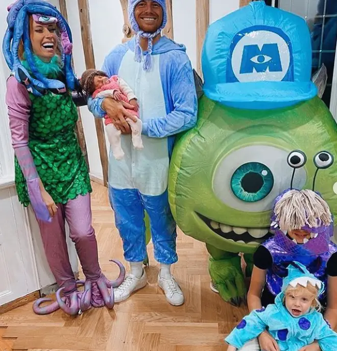 Stacey Solomon dressed up as a Monsters Inc character for Halloween