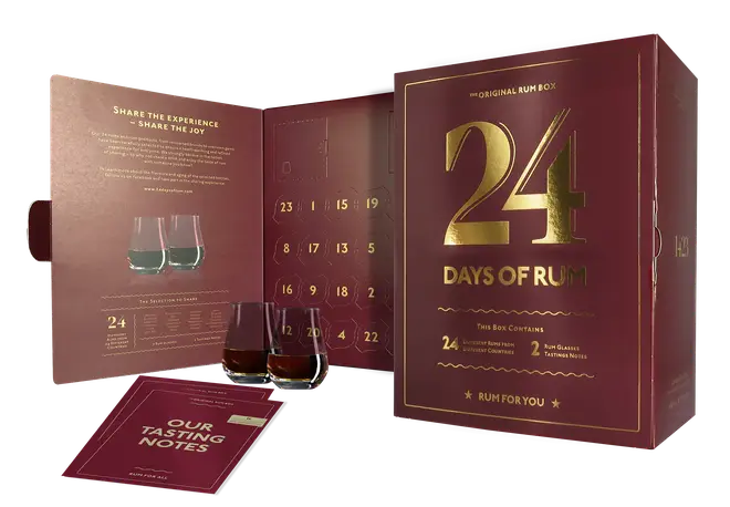 This calendar comes with tasting glasses and tasting notes