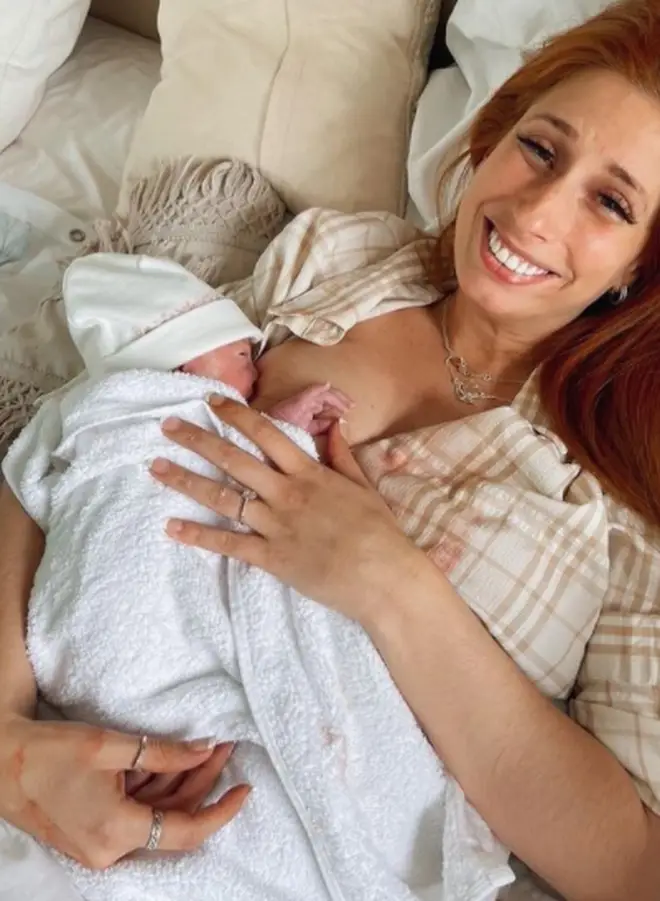 Stacey Solomon gave birth to Rose last month at their family home
