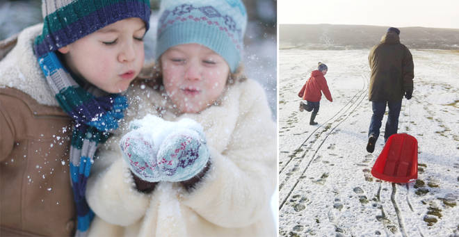 Snow looks set to fall in parts of the UK later this month (stock images)