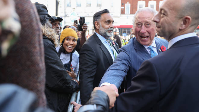 Prince Charles appeared in high spirits as he visited Brixton