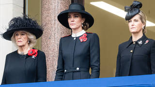 Kate Middleton stood in the place of The Queen on the balcony to watch the Remembrance Sunday Service at the Cenotaph