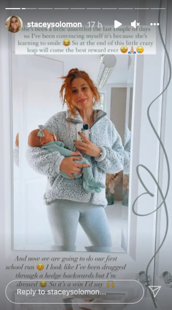 Stacey Solomon revealed baby Rose is smiling
