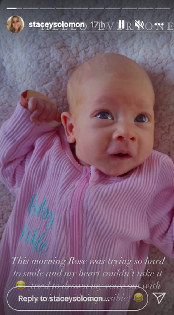 Baby Rose was born six weeks ago on Stacey Solomon's birthday