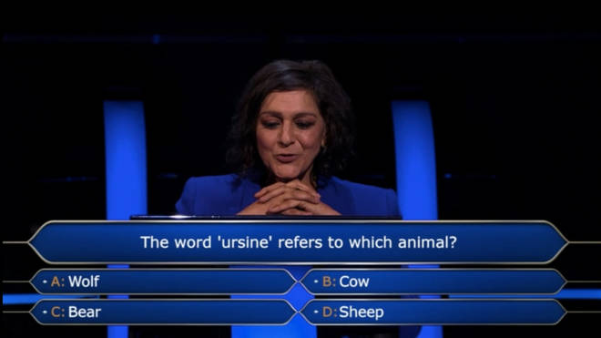 Meera Syal wasn't sure of the answer to the £16,000 question