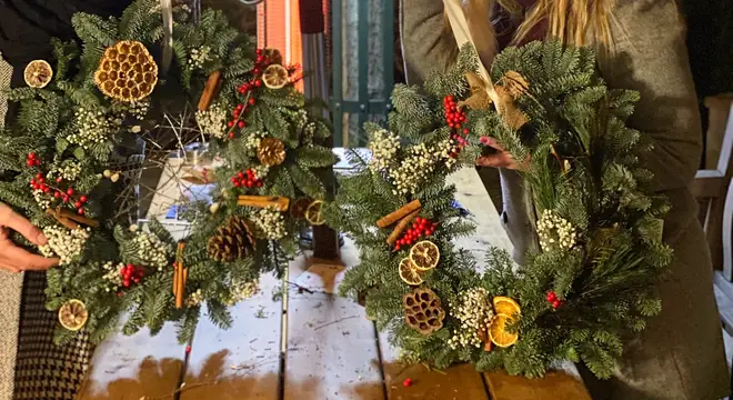The wreath making masterclass is £50 a person