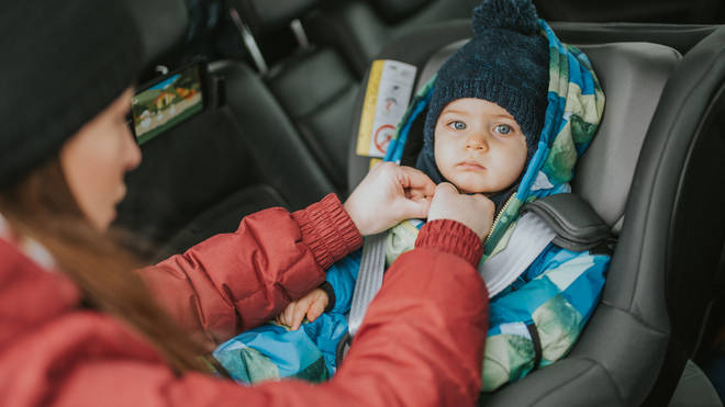 Make sure you remove your child's winter coat before buckling them in the car seat