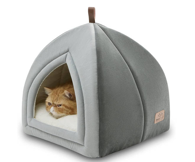 This cat igloo is perfect for when your felines need some time alone to rest and snooze