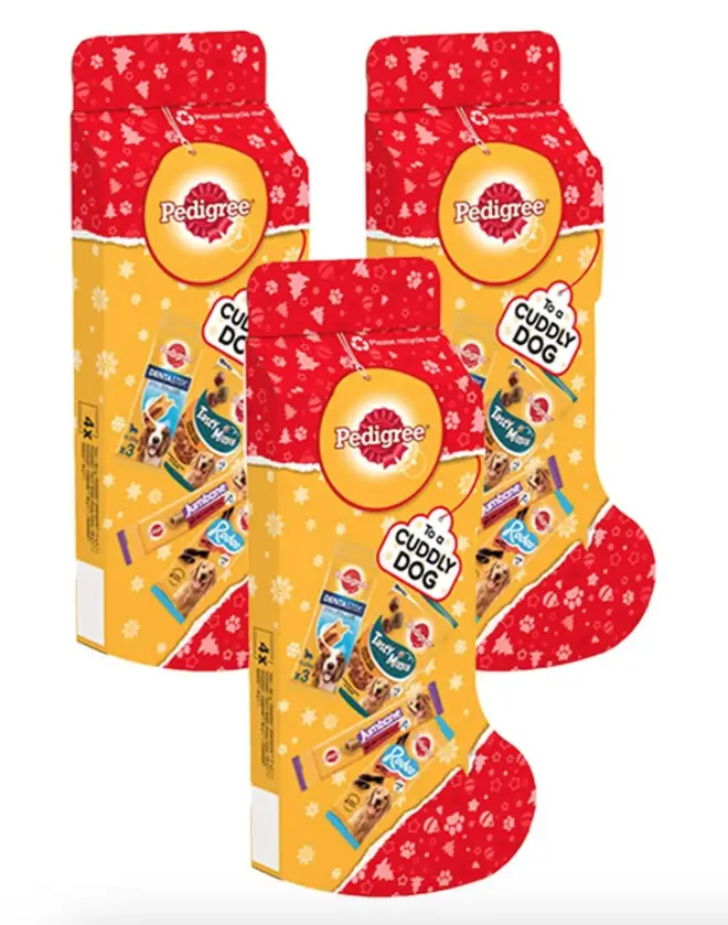 The Pedigree Christmas Stocking with Treats set is perfect for a multi-dog household