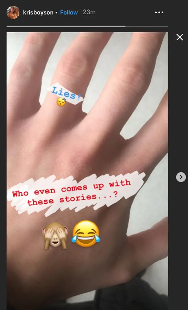 Kris uploaded a denial to his Instagram stories