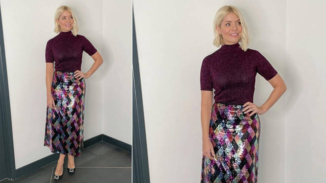 Holly Willoughby is wearing sparkles on This Morning today