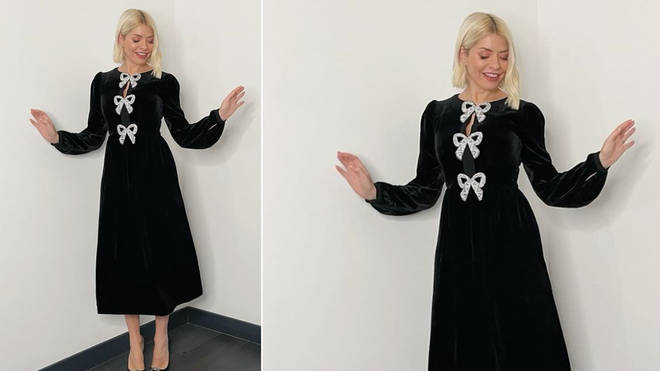 Holly Willoughby is wearing a festive dress today