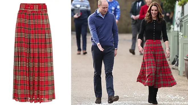 Kate wore a tartan skirt by Emilia Wickstead this week at Kensington Palace