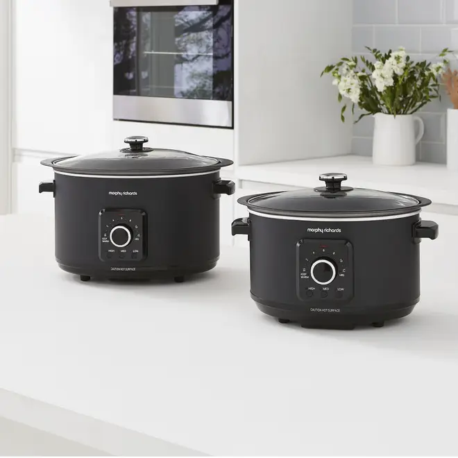 The pressure cooker comes in two sizes