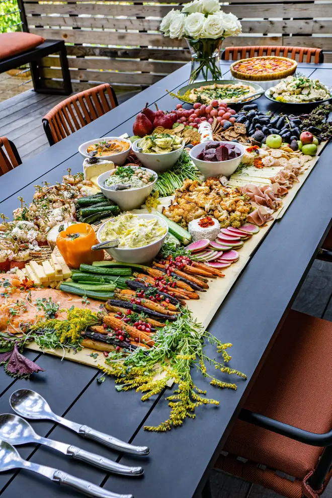 This is a great example of a grazing table - but you can try a much smaller version