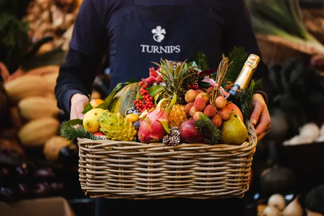 These hampers are packed full of exotic fruits