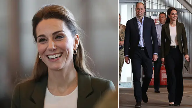 Kate looked stunning in wide-legged trousers