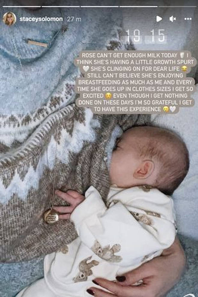 Stacey shared a touching message about breastfeeding