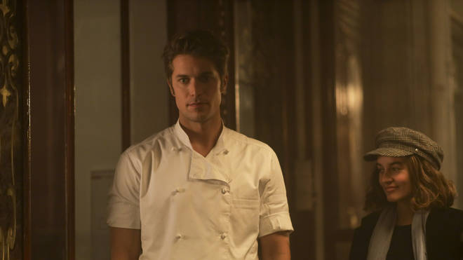 Lucas plays hunky chef Gabriel in Emily in Paris