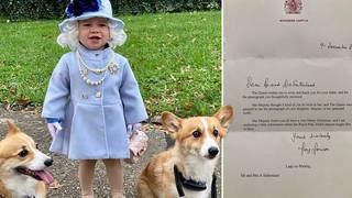 The one-year-old dressed as the Queen for Halloween