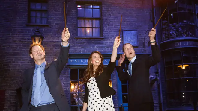 Kate, William and Harry all attended the Inauguration Of Warner Bros. Studios in 2013