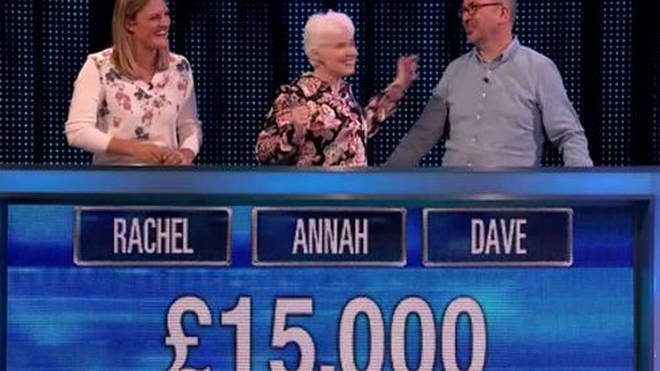Rachel, Annah and Dave won £15,000 on The Chase