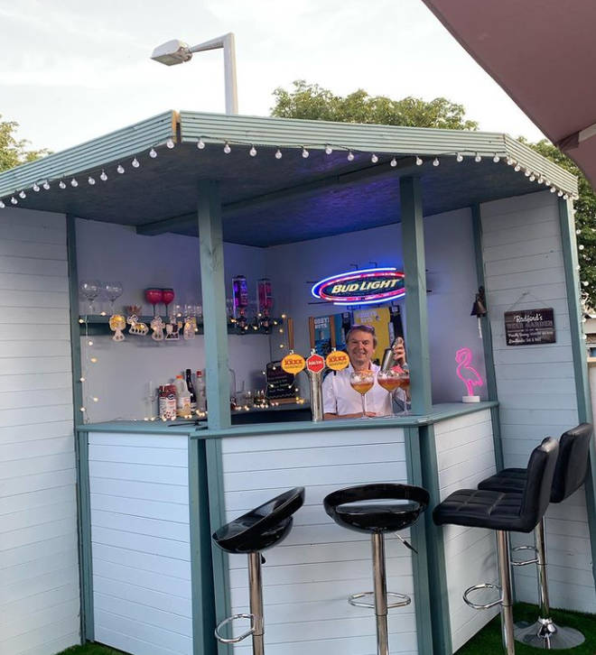 The Radfords have a bar in the garden