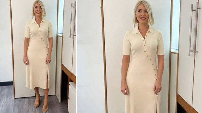Holly Willoughby is wearing a dress by Maje Paris