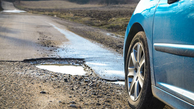 Potholes are often caused by water getting inside the concrete and expanding when frozen