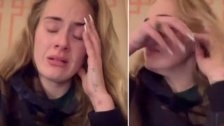 Adele shared a tearful video to Instagram