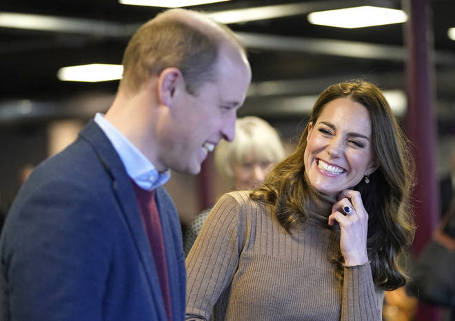 Kate Middleton and Prince William appeared in high spirits as they visited Lancashire