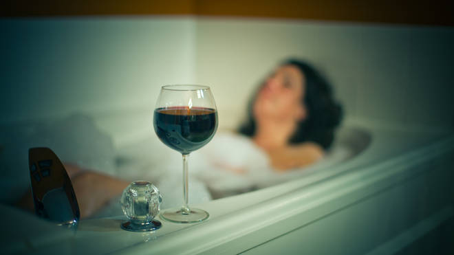 Around 72 per cent of people who enjoy drinking in the bath opt for alcohol (stock image)