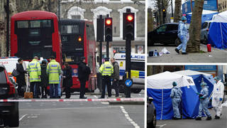 Police are at the scene where two people were killed in Maida Vale