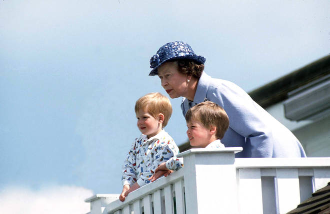 The Queen was often pictured doting over her grandchildren