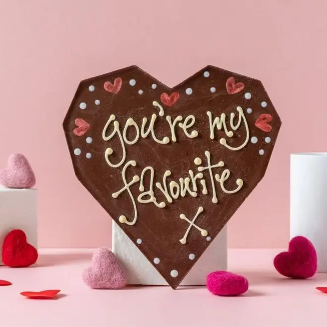 You can write any sweet message on this chocolate heart