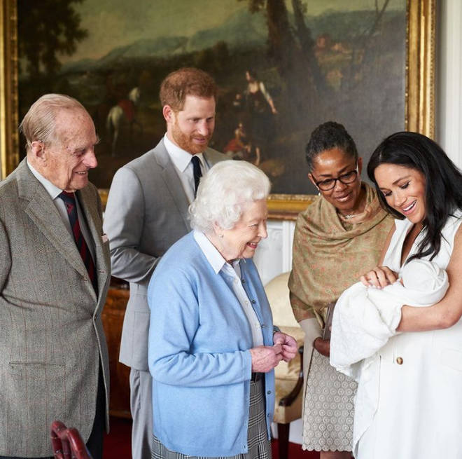 The Queen is introduced to Harry and Meghan's first child, Archie