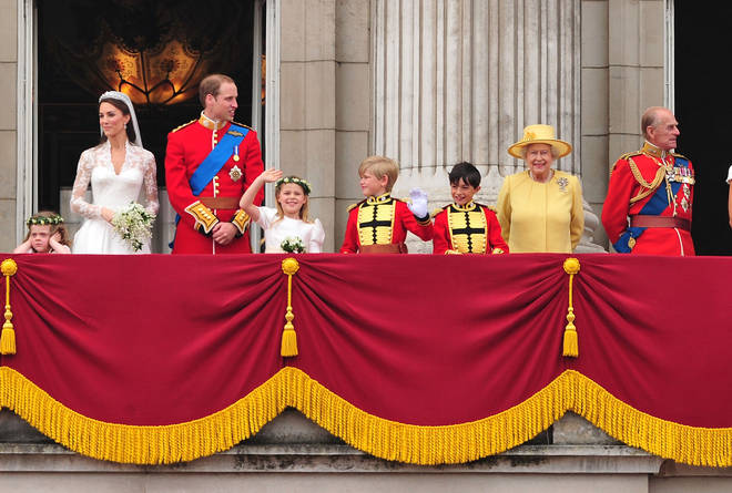 The Queen joined the newly married couple on the balcony of Buckingham Palace