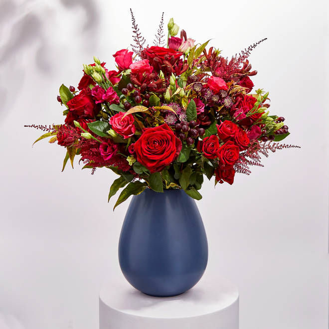 This bouquet is passion in a vase