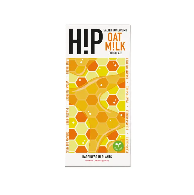 H!P Salted Honeycomb Oat Milk Chocolate Bar