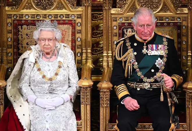 The Queen and Prince Charles attend the State Opening of Parliament in 2021