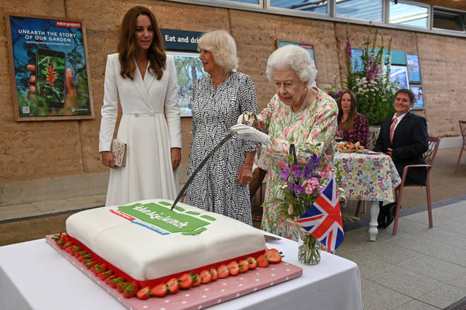 The Queen refused the offer of a knife to cut a cake at the G7 Summit earlier this year