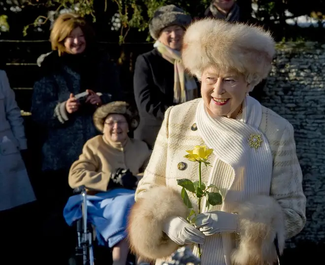 The Queen pictured on Christmas Day in 2010