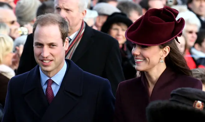 Prince William and Kate Middleton attend church