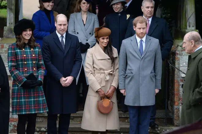 Prince Harry and Meghan Markle pictured alongside the Duke and Duchess of Cambridge