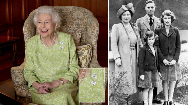 The Queen was wearing the brooches her father gifted her