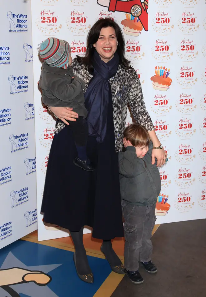 Kirstie pictured with her children at an event in 2010