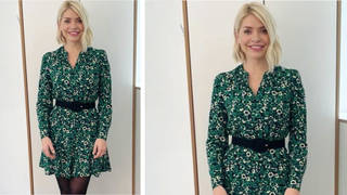 Holly Willoughby is wearing a green dress from Whistles today