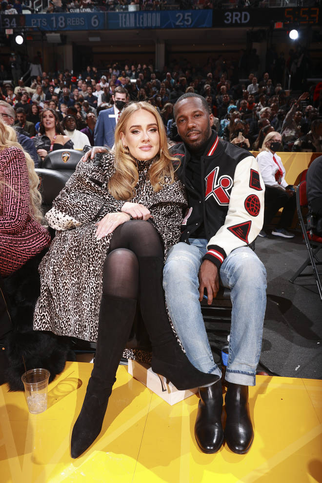 Adele and Rich looked loved-up at the game
